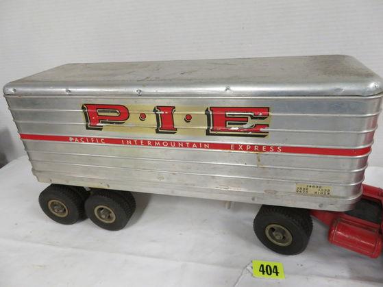 1950s Smith Miller Mack PIE 28" Pressed Steel Tractor Trailer