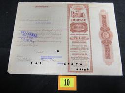 1901 Reading Rail Road Stock Certificate