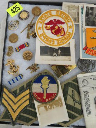 Case Lot of US Military Pins, Patches and Etc,