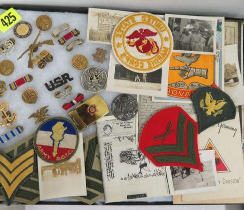 Case Lot of US Military Pins, Patches and Etc,
