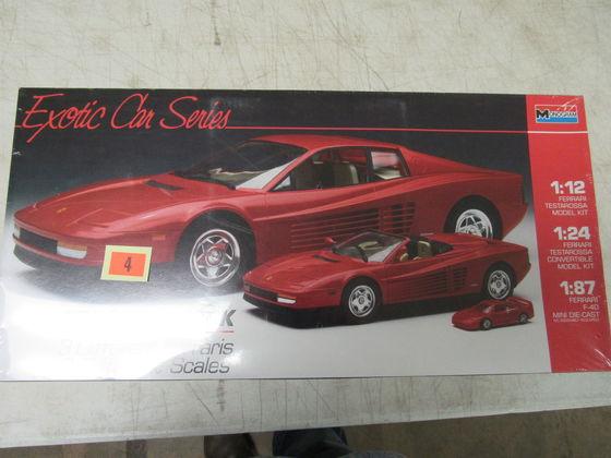 Monogram Ferrari Tri-scale Model Pack 1:12. 1:24, 1:87 Testarossa Sealed