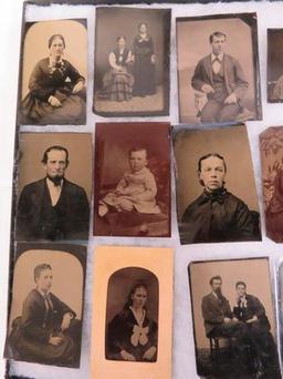 Estate Found Case Lot of (19) Antique Tin Type Photos