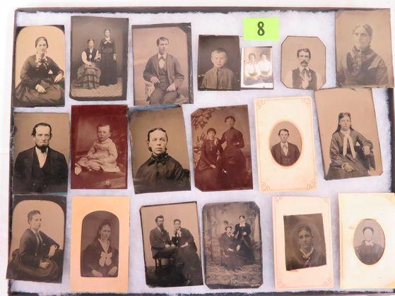 Estate Found Case Lot of (19) Antique Tin Type Photos