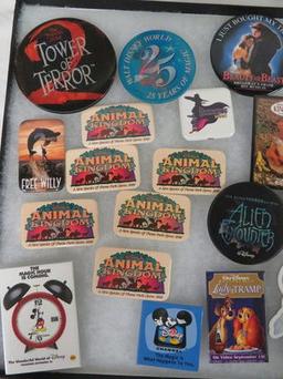 Walt Disney Pin-back Collection Of 25+