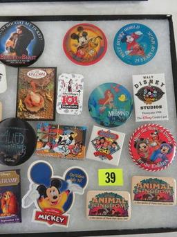 Walt Disney Pin-back Collection Of 25+