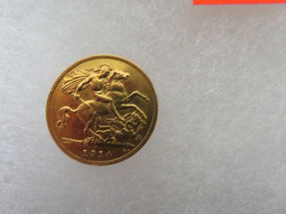 Excellent 1914 Georgivs V D.G. Britt Full Sovereign Gold Coin