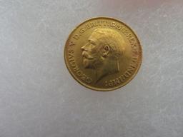 Excellent 1914 Georgivs V D.G. Britt Full Sovereign Gold Coin