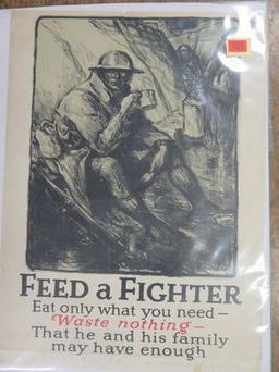 WWI "Feed The Fight" U.S. Military Propaganda Poster 21" x 29"