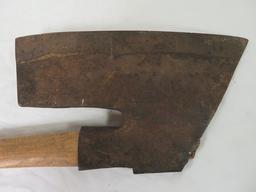 Antique Hand Forged Goosewing Broad Axe w/ Makers Mark