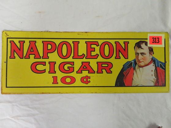 Dated 1974 Napoleon Cigar 10 Cent Tin Tacker Advertising Sign