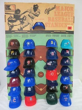 1977 Major League Baseball Mini Helmet Store Display