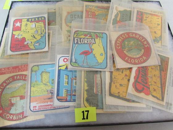 Huge Lot (25+) Vintage (1950's/60's) Lindgren-turner Travel Luggage Decals