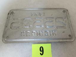 1961 Michigan Motorcycle License Plate