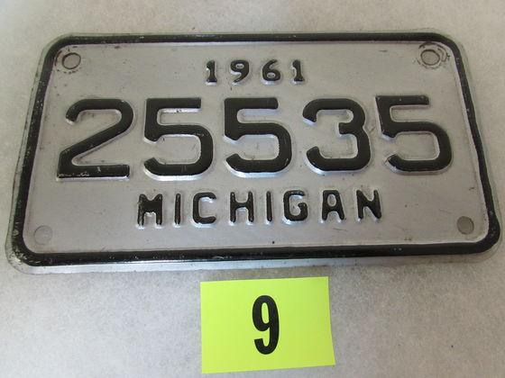 1961 Michigan Motorcycle License Plate