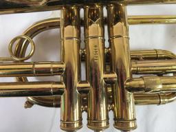 Antique Martin Band Instrument Co. "Indiana" Brass Trumpet w/ Mouthpiece and Hard Case