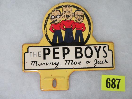 Original Pep Boys Advertising License Plate Topper