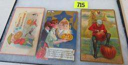 Lot of (3) Early 1900s Halloween Postcards