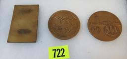 Lot of (3) Bronze Medals Inc. Nixon, Churchill and Washington