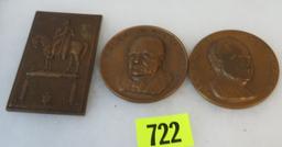 Lot of (3) Bronze Medals Inc. Nixon, Churchill and Washington