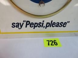 Vintage "Say Pepsi, Please" Metal Advertising Thermometer