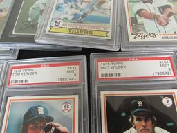 Lot (21) Vintage 1970's Detroit Tigers Cards All Graded