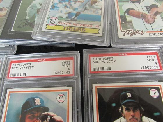 Lot (21) Vintage 1970's Detroit Tigers Cards All Graded