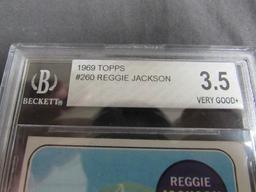 1969 Topps #260 Reggie Jackson Rc Rookie Card Bgs 3.5