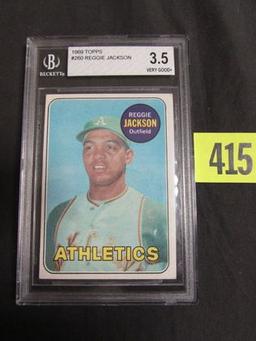 1969 Topps #260 Reggie Jackson Rc Rookie Card Bgs 3.5