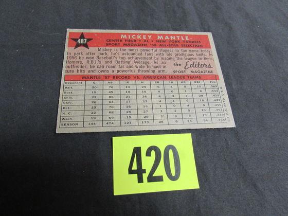 1958 Topps #487 Mickey Mantle All-star