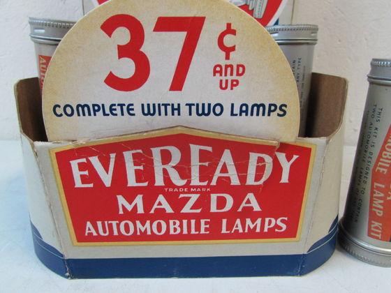 Beautiful Antique Eveready Auto Lamp Kit/ Mazda Store Display