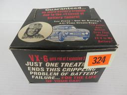 Vintage NOS VX-6 Battery Additive Store Display Box w/ Nascar "Lee Petty" Graphics