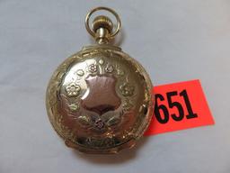 Antique 1896 American Waltham 14K Gold PS Bartlett 17 Jewel Pocket Watch