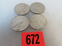1927-D, 1934-D, 1935, 1935-S Silver Peace Dollars