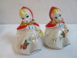 Vintage Hull Little Red Riding Hood Cookie Jar and Shaker Set