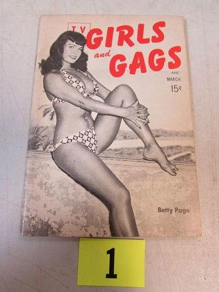 Tv Girls & Gags (march, 1955) Magazine Bettie Page Cover