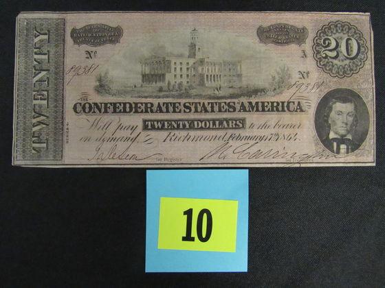 1864 $20 Richmond Confederate Note