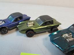 (3) Vintage 1967 Redline Hot Wheels Python Aqua, Olive, Purple