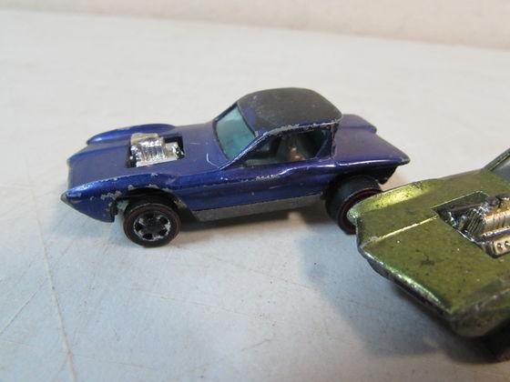 (3) Vintage 1967 Redline Hot Wheels Python Aqua, Olive, Purple