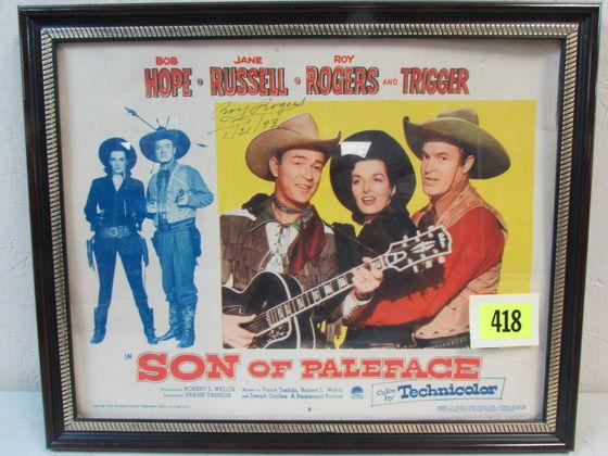Original 1952 Son Of Paleface Roy Rogers Signed Movie Lobby Card