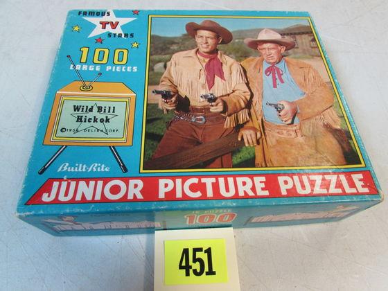 Antique 1956 Wild Bill Hickok Jigsaw Puzzle By Built-rite