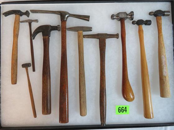 Lot of (10) Antique & Vintage Specialty Use Miniature Hammers