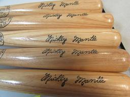 (5) Nos Mint Mickey Mantle Louisville Slugger 16" Souvenir Bats