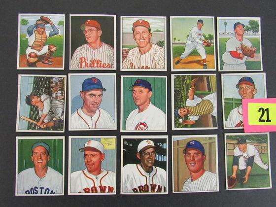 High Grade Lot (15 Diff) 1950 Bowman Baseball Cards