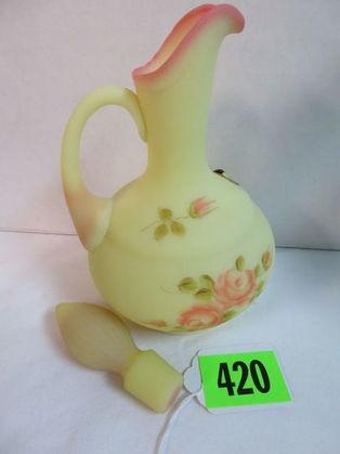 Vintage Fenton Burmese Rose Cruet