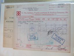 Collection of 70+ Antique 1920s-1930s Railroad Receipts