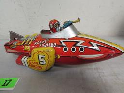 Rare Antique Marx Tin Wind-up Flash Gordon Rocket Fighter