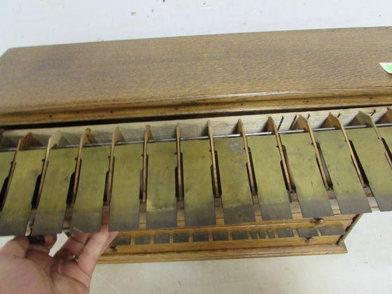 Antique Oak Pharmacy Label Cabinet/ Dispenser