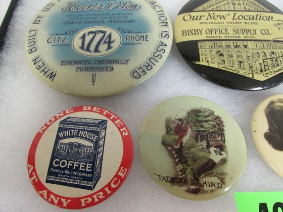 Lot (7) Antique Advertising Pocket Mirrors