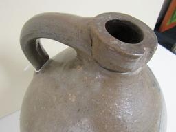 Antique Ovid Stoneware Jug with Salt Glaze Flowers