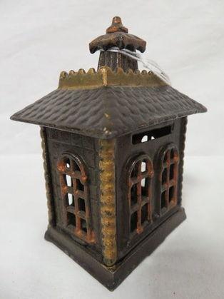 Antique Arcade State Bank Cast Iron Building Bank